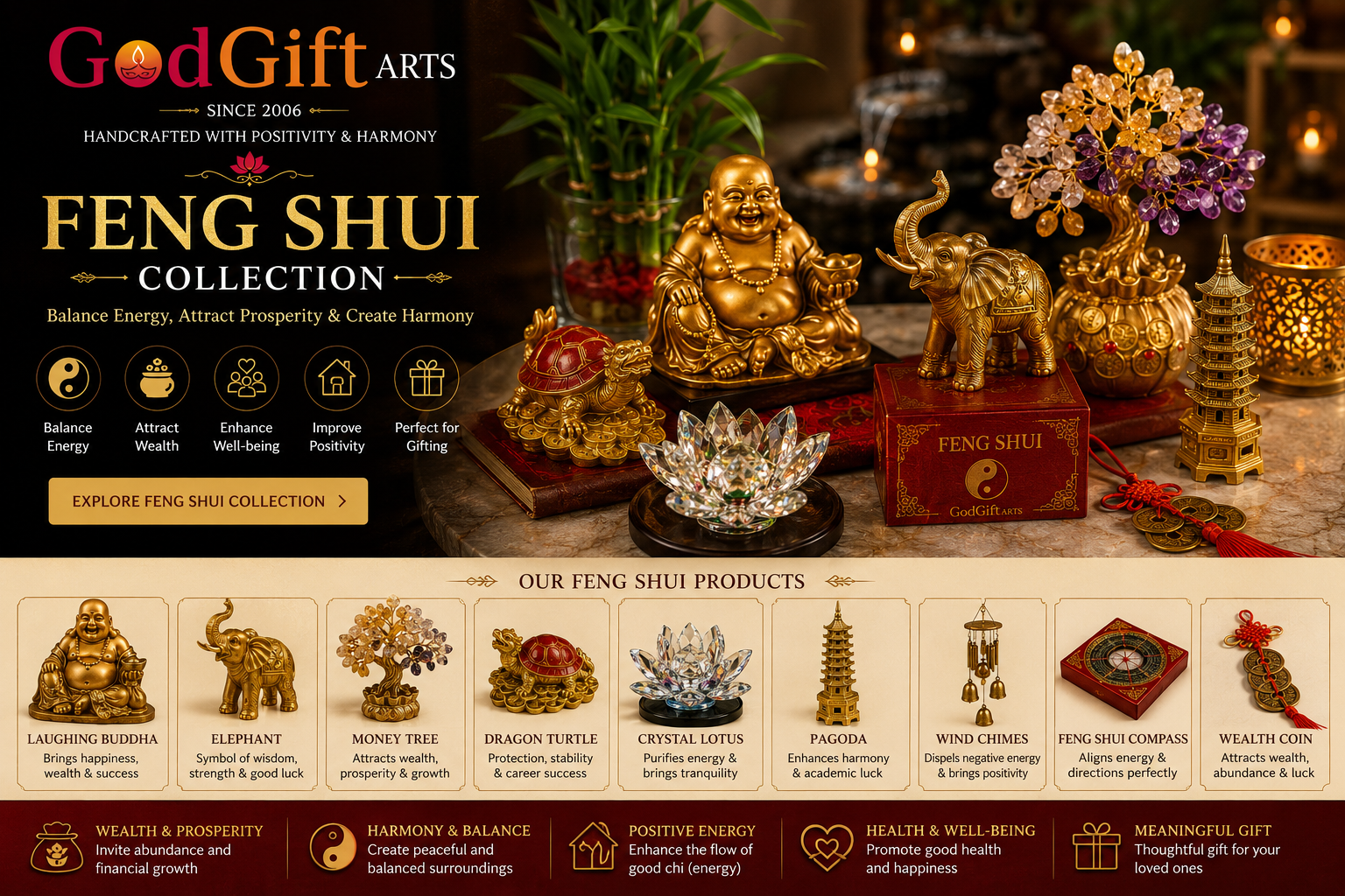 Feng Shui Collection – Vastu & Positive Energy Products for Home & Office | GOD GIFT ARTS