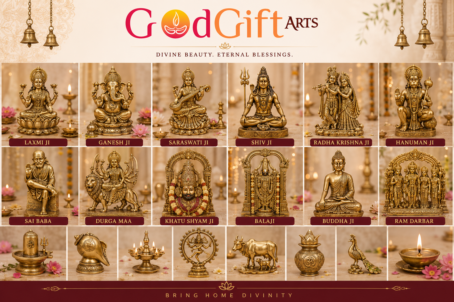 Deity Statues & Murti Collection – Brass Idols, Ganesha, Lakshmi & More | GOD GIFT ARTS