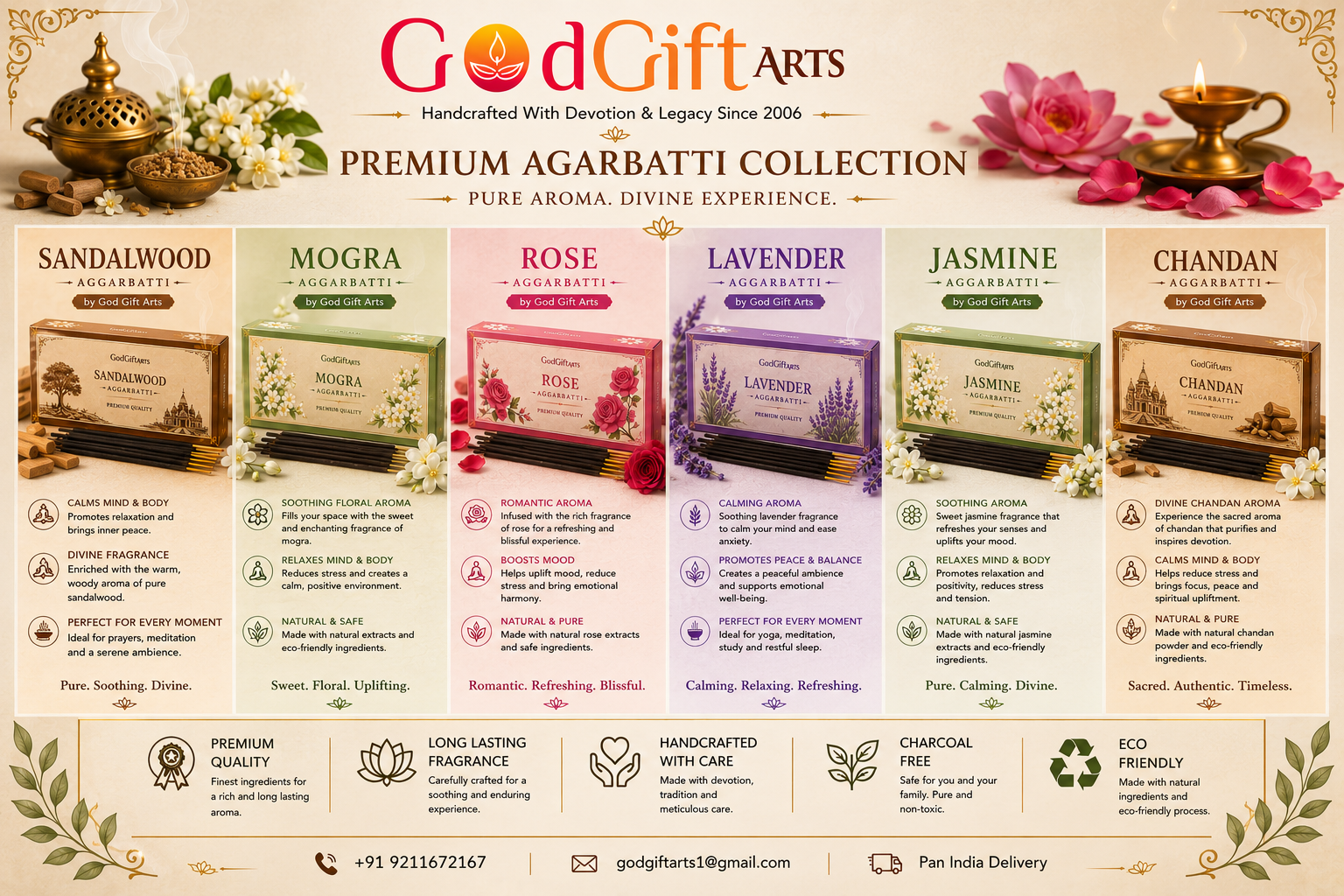 Incense, Agarbatti &amp; Dhoop Collection by God Gift Arts