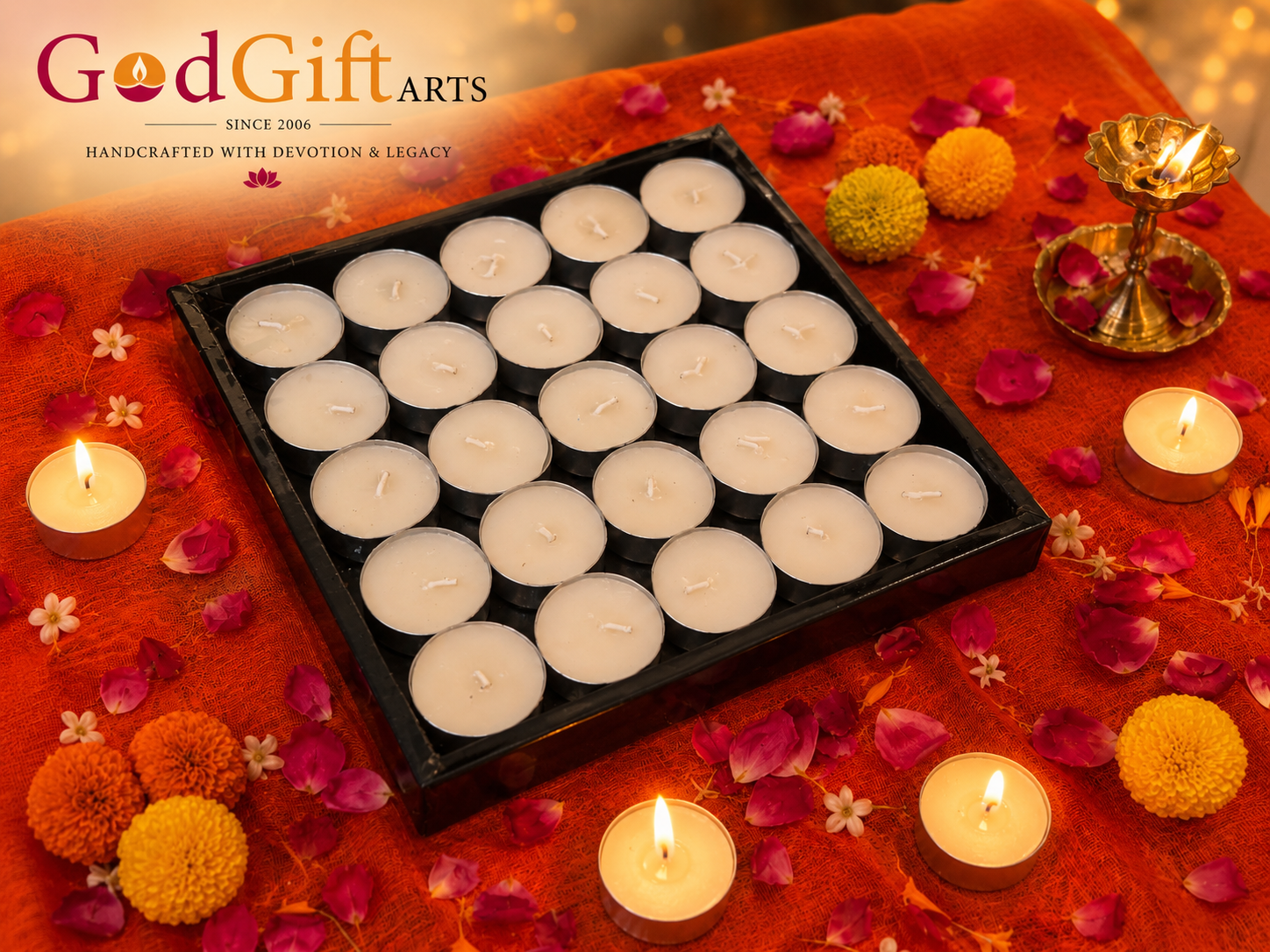God Gift Arts Tealight Candles - 50 Pc Box