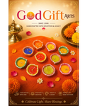 Multicolored Terracotta Diyas with Colourful Wax (Set of 10)
