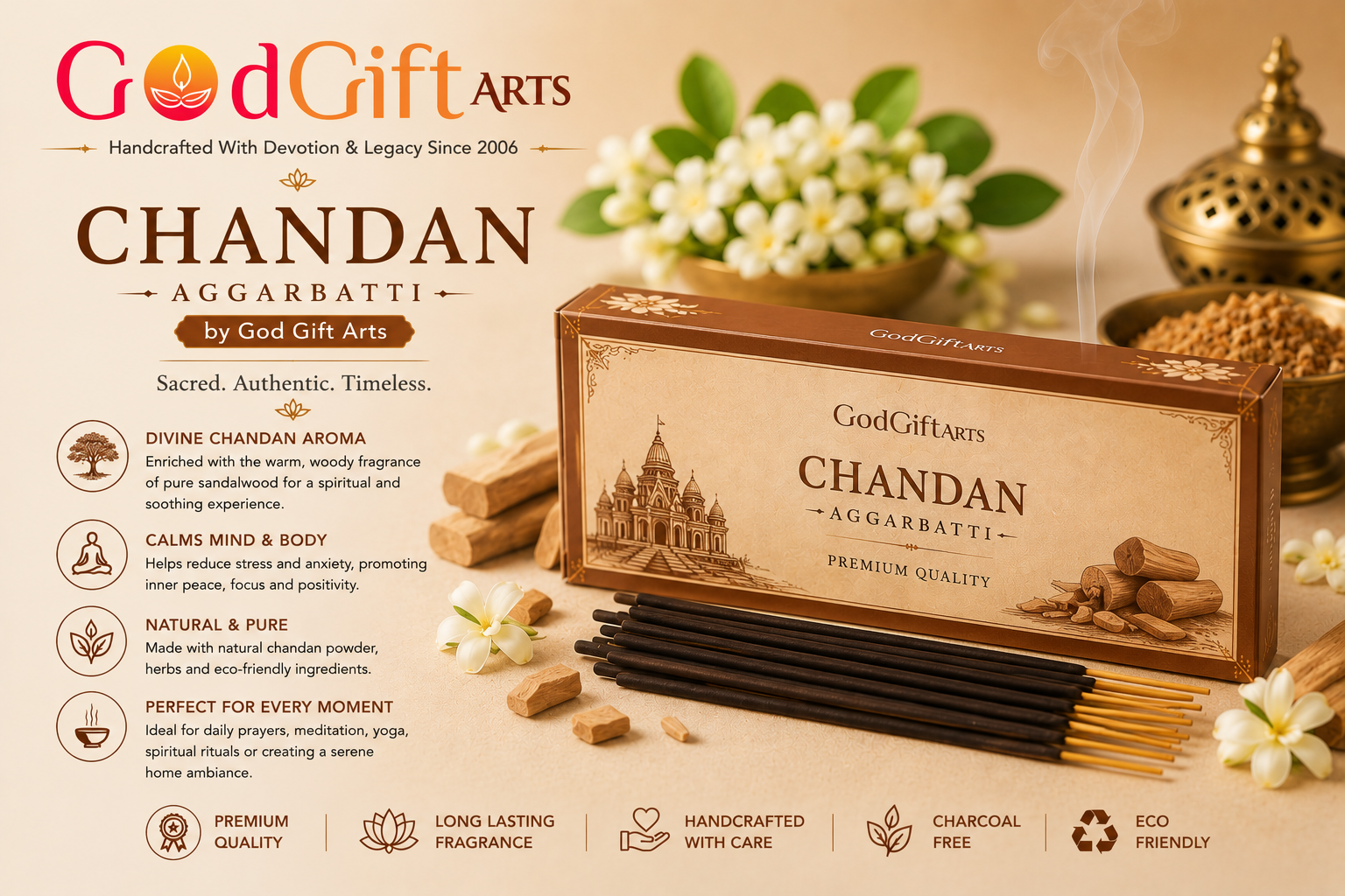 Chandan Agarbatti by GOD GIFT ARTS