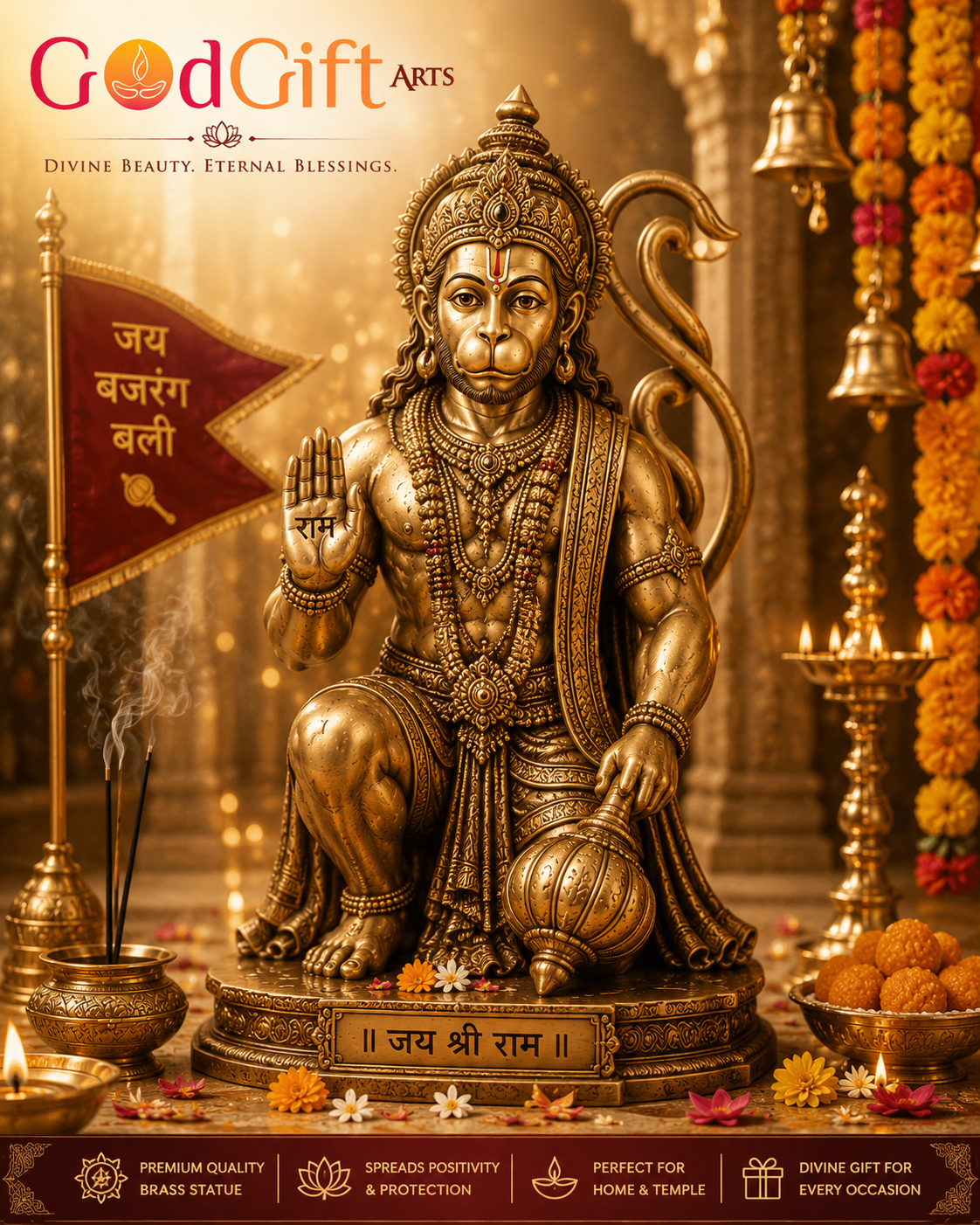 hanuman ji broze murti statue diety gifts