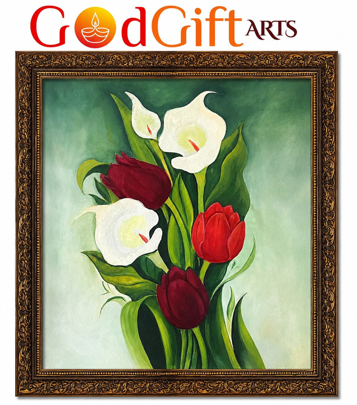 Floral Elegance Oil Painting Collection – Luxury Handmade Floral Wall Art by GOD GIFT ARTS