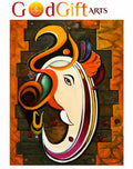 Om Ganesha Abstract Oil Painting (Without Frame) | Handcrafted by GOD GIFT ARTS