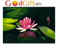 Lotus Serenity Oil Painting | Spiritual Lotus Wall Art | God Gift Arts (Without Frame)