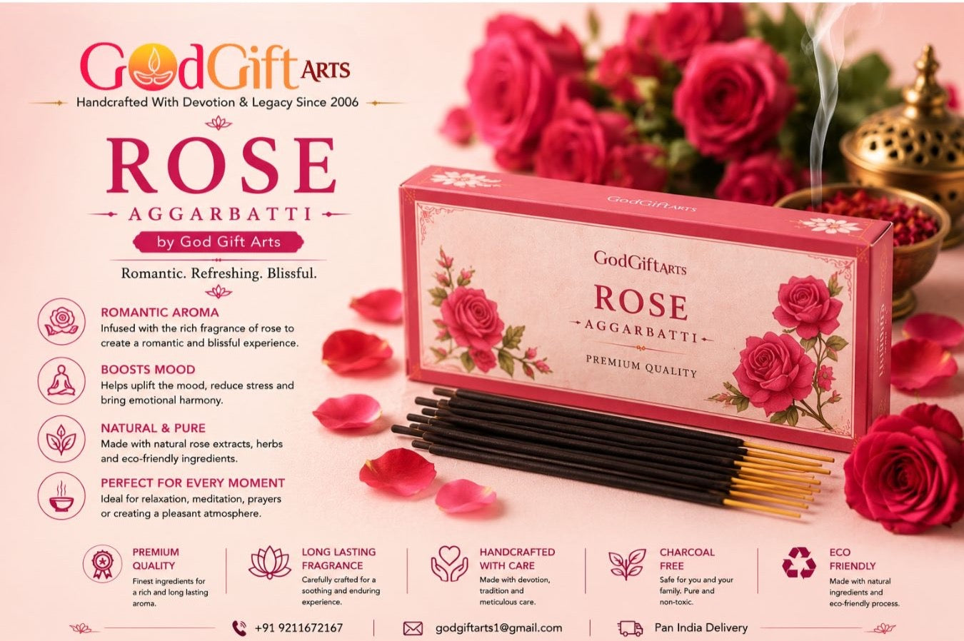 Rose Agarbatti by GOD GIFT ARTS