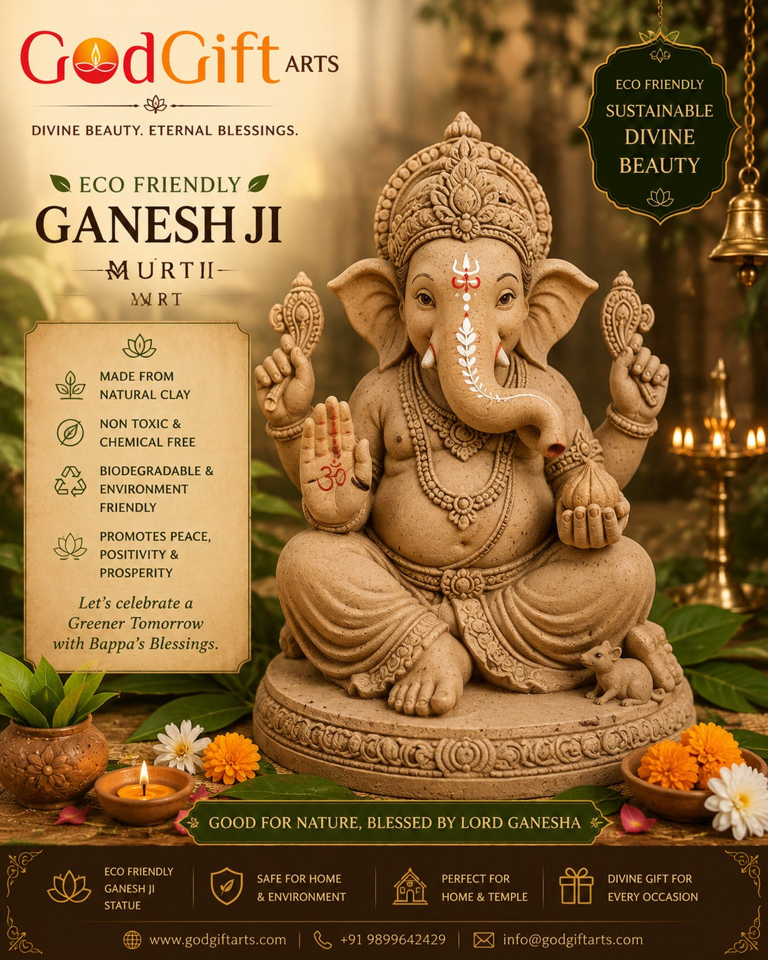 Eco-Friendly Murtis Collection | Sustainable Religious Idols | God Gift Arts